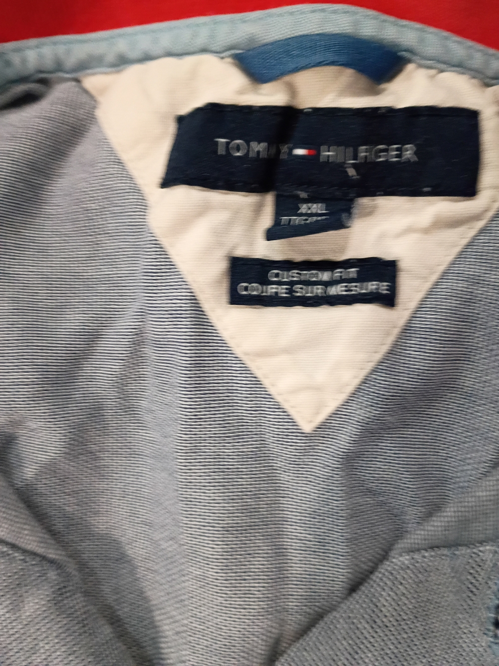 Tommy Hilfiger Men’s Vintage  Red and Gray Polo Shirt - Picture 3 of 3